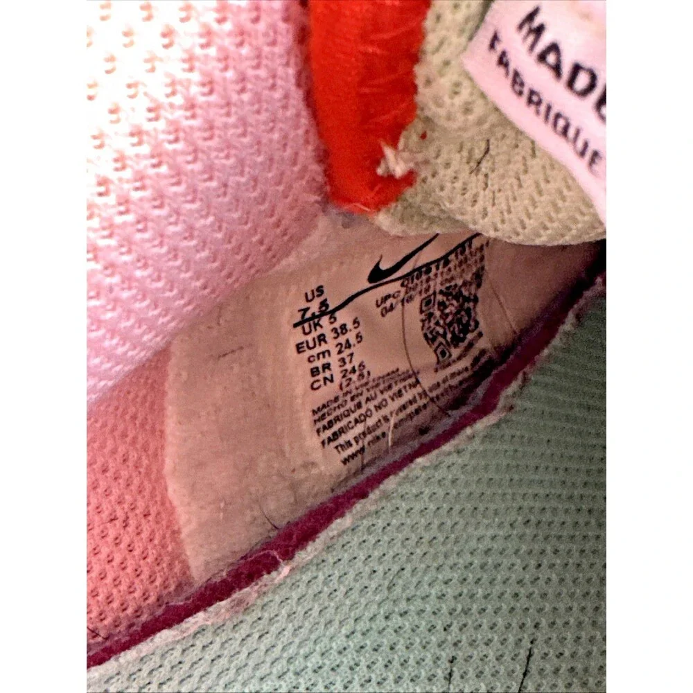 Nike Air Force 1 Shadow Women's Size 7.5 White Pink Mint Multi Color Sneakers